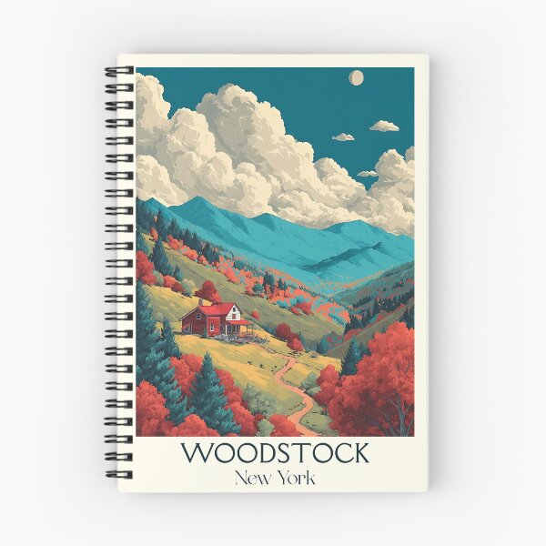 Item preview, Woodstock New York Retro Poster | Catskills Mountain Art designed and sold by TuncGK.