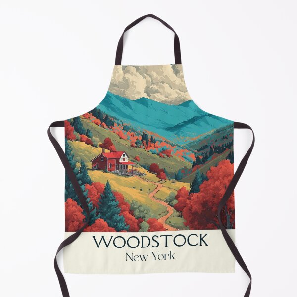 Item preview, Woodstock New York Retro Poster | Catskills Mountain Art designed and sold by TuncGK.