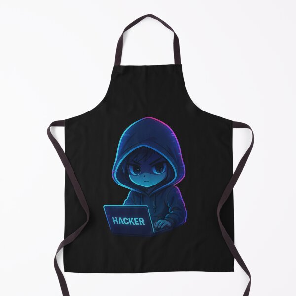 Item preview, Chibi Hacker in Hoodie – Glitch Aura Neon Cyberpunk Style designed and sold by ColorSplash123.