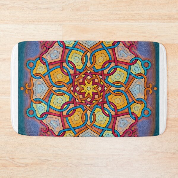 Item preview, Symmetrical Curved Mandala - Blue designed and sold by Anas Arts.