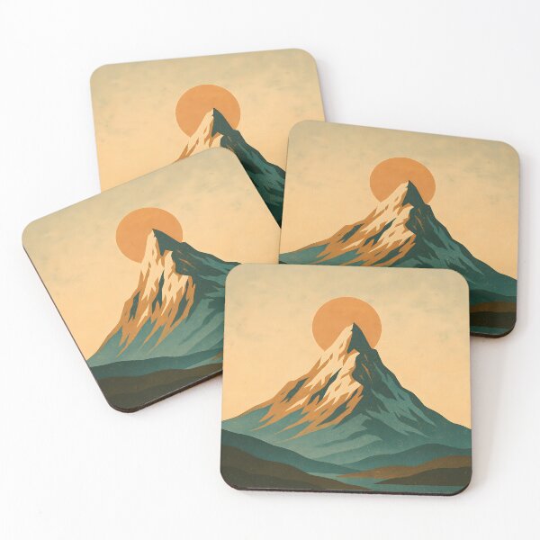 Item preview, Retro Mountain Landscape - Mid-Century Travel Poster designed and sold by PufftailStudio.