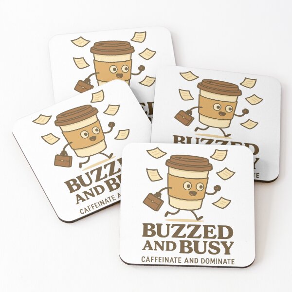 Item preview, Buzzed and Busy – Funny Coffee Cup Office Design designed and sold by hYetzirah.