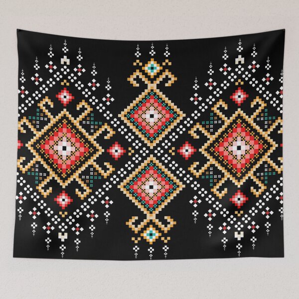 Item preview, Vibrant Pixel Ethnic Border designed and sold by Khwanchai.