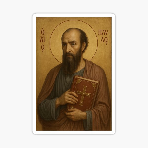 Item preview, Orthodox St. Paul the Apostle with the Bible Icon designed and sold by Niki-Sca.