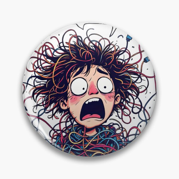 Item preview, A close up of a cartoon character with a bunch of wires designed and sold by cafegrafis.