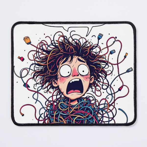 Item preview, A close up of a cartoon character with a bunch of wires designed and sold by cafegrafis.
