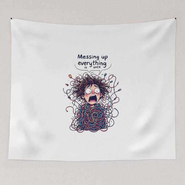 Item preview, A close up of a cartoon character with a bunch of wires designed and sold by cafegrafis.