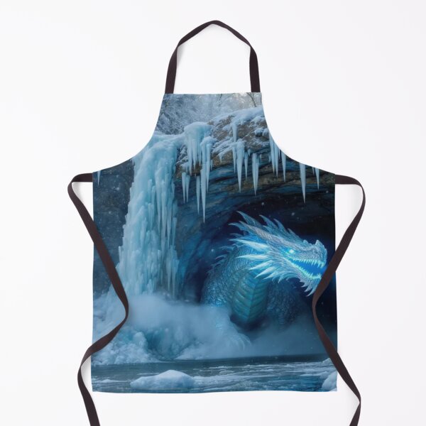 Item preview, Hyper-Realistic Ice Dragon – Cinematic Fantasy Art of Dragon Emerging from Frozen Waterfall Cave designed and sold by Emmachenn / WineDronk Shop.