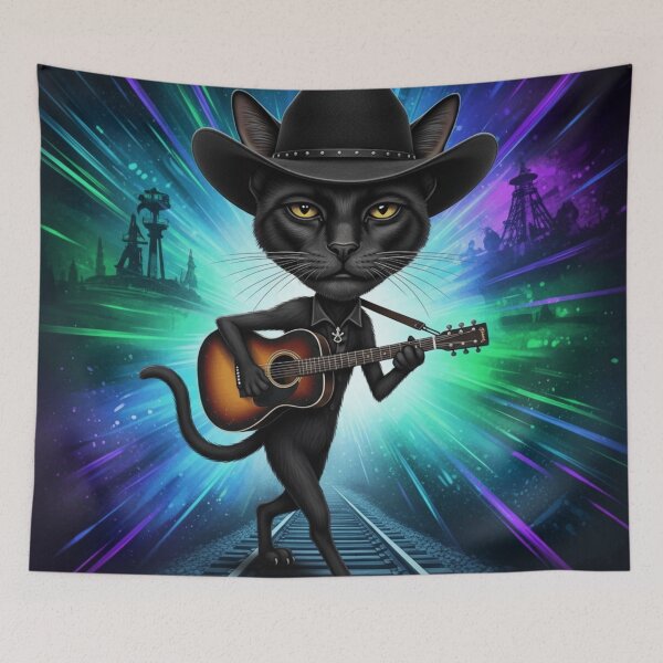 Item preview, Johnny Catsh – The Meow in Black designed and sold by Nine Lives Tour.
