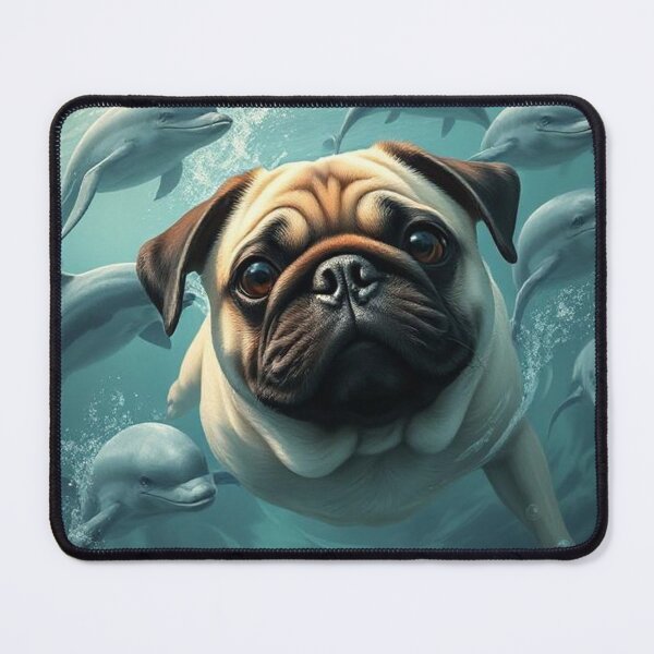 Item preview, Pug & dolphins  designed and sold by netz28.