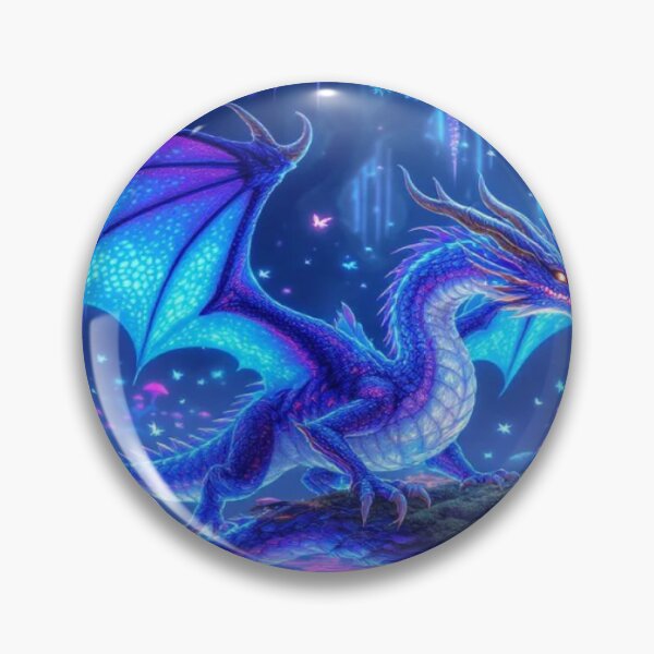Item preview, Luminous Dragon in Bioluminescent Forest – Vibrant Fantasy Scene designed and sold by Emmachenn / WineDronk Shop.