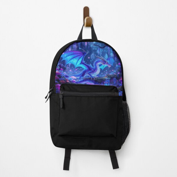 Item preview, Luminous Dragon in Bioluminescent Forest – Vibrant Fantasy Scene designed and sold by Emmachenn / WineDronk Shop.