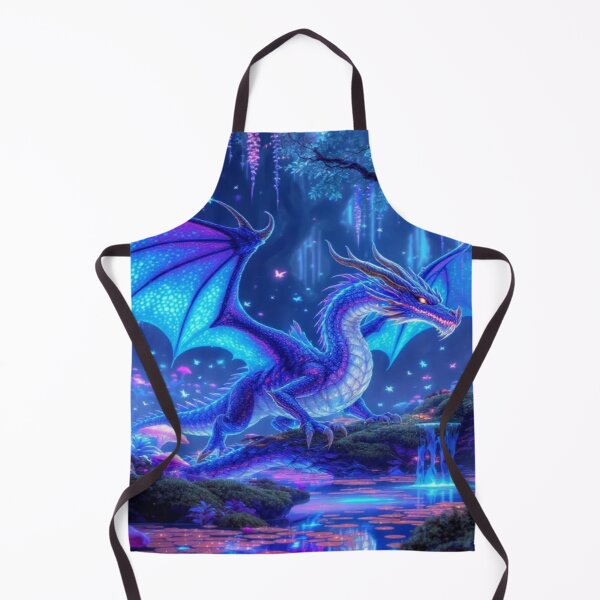 Item preview, Luminous Dragon in Bioluminescent Forest – Vibrant Fantasy Scene designed and sold by Emmachenn / WineDronk Shop.