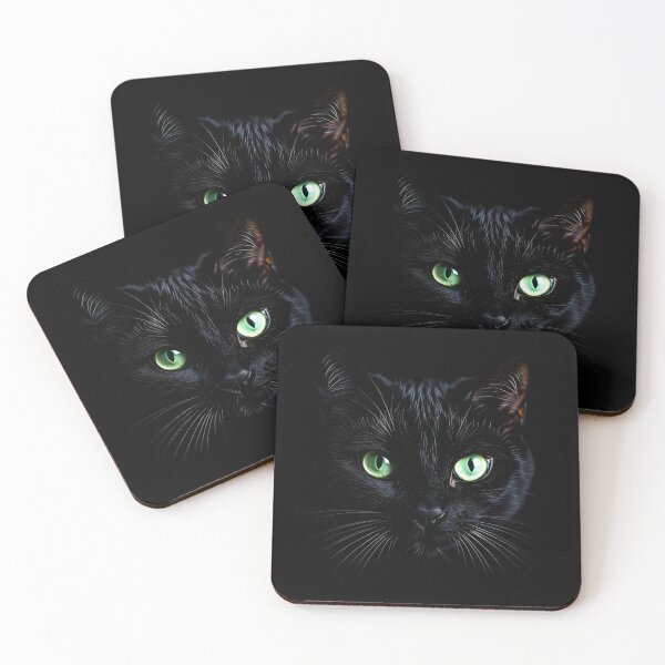 Item preview, Black Cat in a Black Dark Background designed and sold by Erlin Rudho.