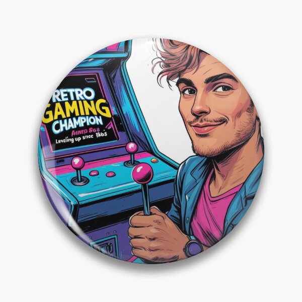 Item preview, Retro Gaming Champion – Funny 80s Arcade Gamer Sticker designed and sold by Collins Design.