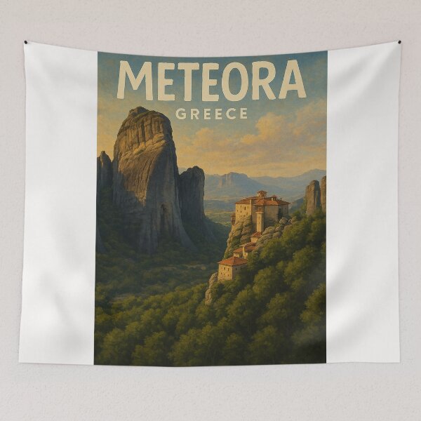Item preview, Monastery of Varlaam at Meteora, Greece designed and sold by Places On Earth.