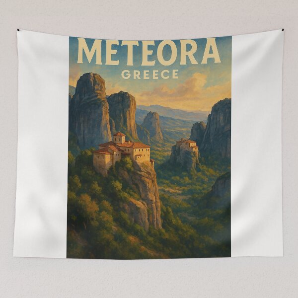 Item preview, Cliffside Monasteries of Meteora in Thessaly, Greece designed and sold by Places On Earth.
