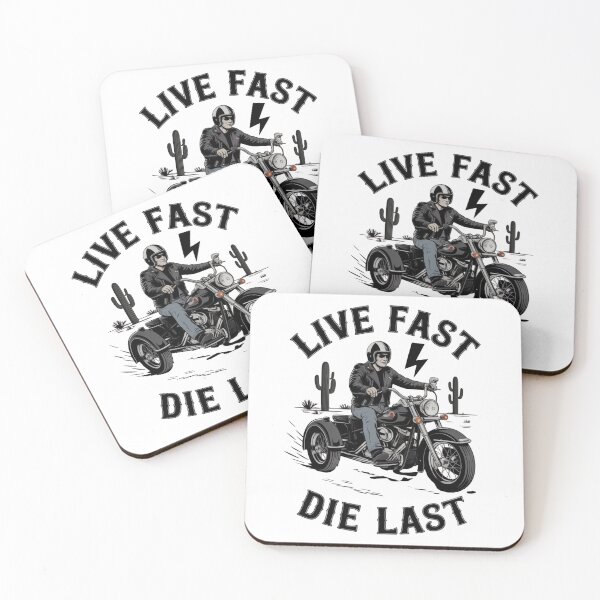Item preview, Live Fast Die Last Biker Vintage Trike Motorcycle Rider Desert Quote T-Shirt Design designed and sold by MONOVINT.