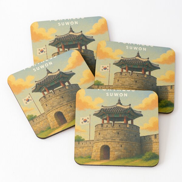 Item preview, Hwaseong Fortress with Korean Flag, Suwon designed and sold by Places On Earth.