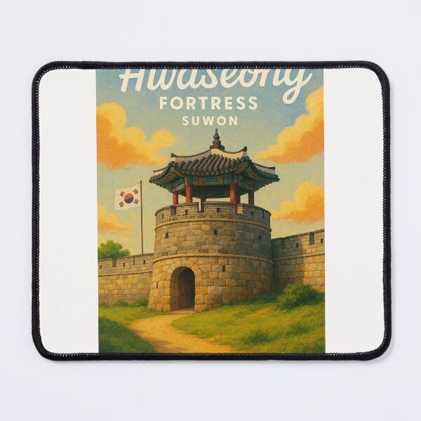 Item preview, Hwaseong Fortress with Korean Flag, Suwon designed and sold by Places On Earth.
