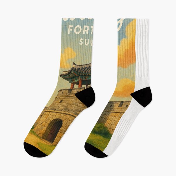 Item preview, Hwaseong Fortress with Korean Flag, Suwon designed and sold by Places On Earth.