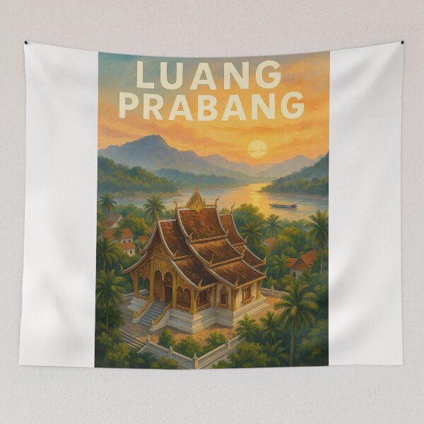 Item preview, Luang Prabang at Sunset, Northern Laos designed and sold by Places On Earth.