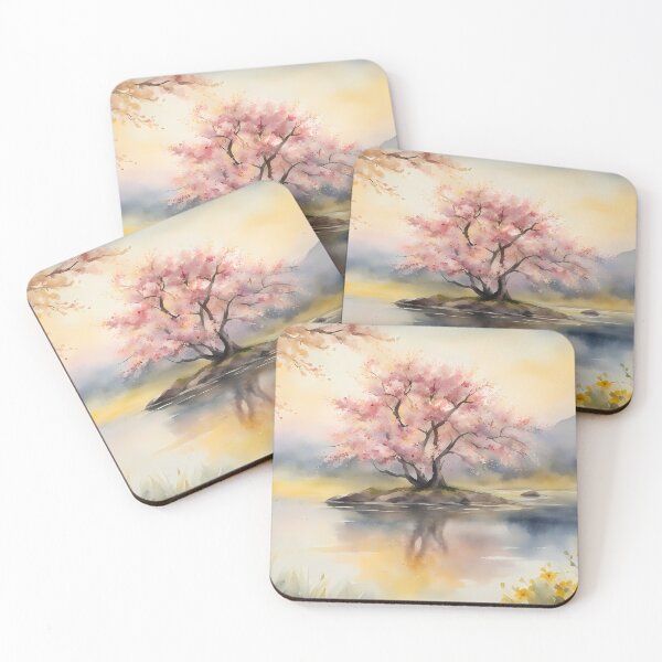 Item preview, Cherry Tree on Island in River designed and sold by CalmnessbyChoice.