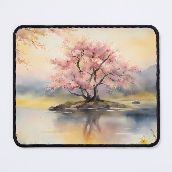 Item preview, Cherry Tree on Island in River designed and sold by CalmnessbyChoice.
