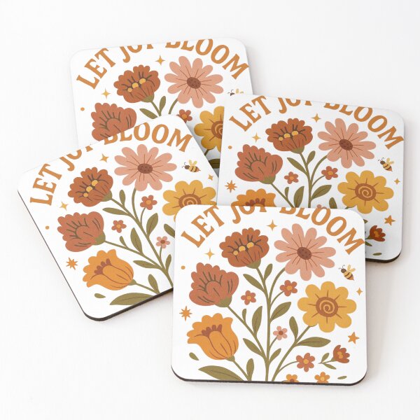 Item preview, Let Joy Bloom – Retro Whimsical Floral Art designed and sold by 5CatDesign.
