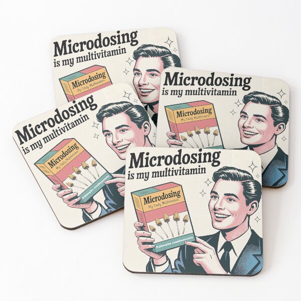 Item preview, Microdosing Is My Multivitamin – Vintage Mushroom Poster designed and sold by WykroMerch.