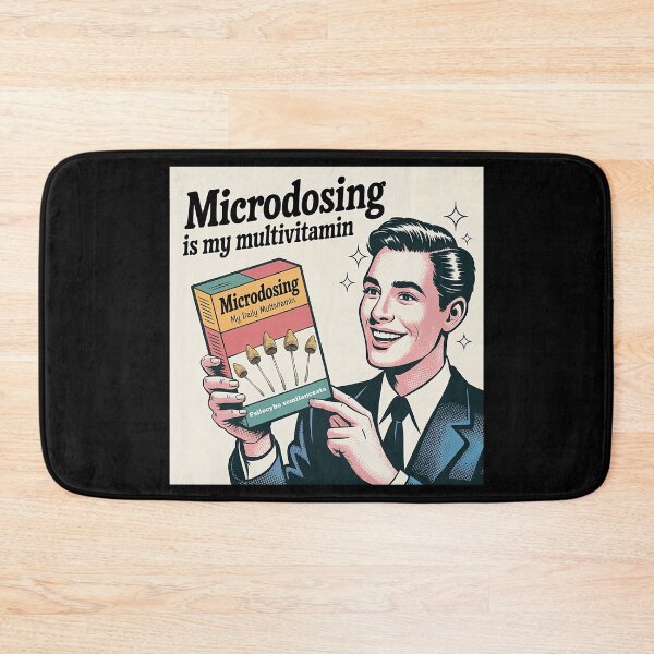 Item preview, Microdosing Is My Multivitamin – Vintage Mushroom Poster designed and sold by WykroMerch.