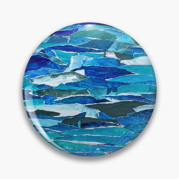Item preview, Large Ocean-Sky Collage with Recycled Paper designed and sold by vmrshnkvart.