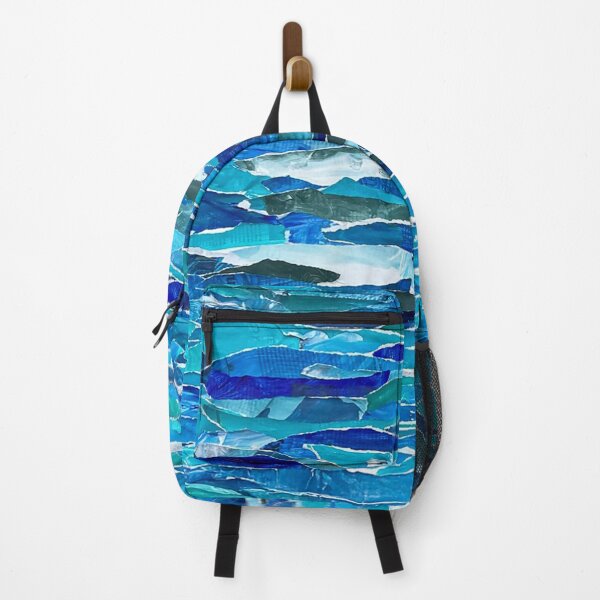 Item preview, Large Ocean-Sky Collage with Recycled Paper designed and sold by vmrshnkvart.