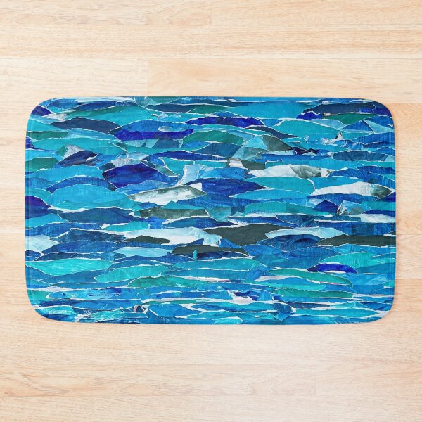 Item preview, Large Ocean-Sky Collage with Recycled Paper designed and sold by vmrshnkvart.