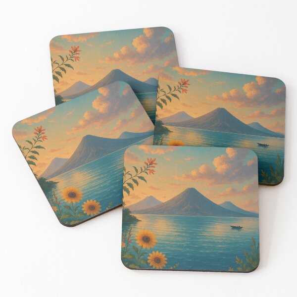 Item preview,  Sunset Over Lake Atitlán and Volcanoes designed and sold by Aryabek.