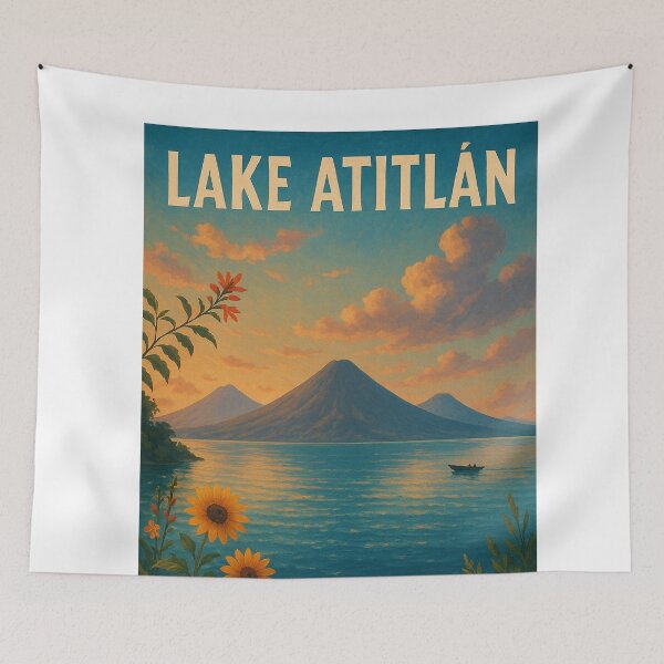 Item preview,  Sunset Over Lake Atitlán and Volcanoes designed and sold by Aryabek.