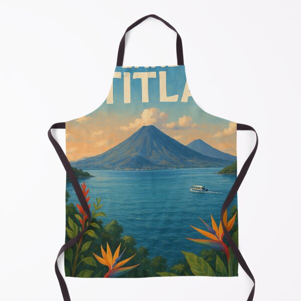 Item preview, Lake Atitlán with Tropical Flowers and Volcano View designed and sold by Aryabek.