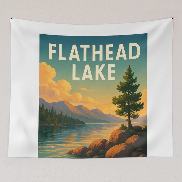 Item preview,  Flathead Lake Sunset in the Rocky Mountains designed and sold by Aryabek.
