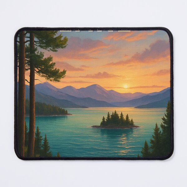 Item preview,  Sunrise Over Flathead Lake and Island Vista designed and sold by Aryabek.