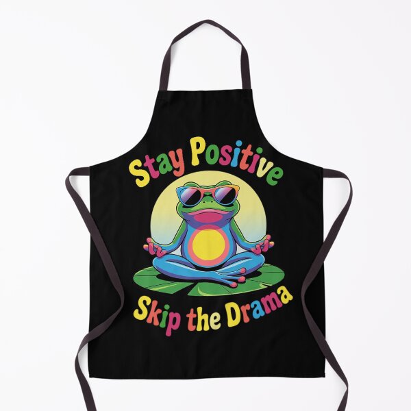 Item preview, Stay Positive Frog – Zen Frog Mindfulness Retro Style designed and sold by Tomasz Siennicki.