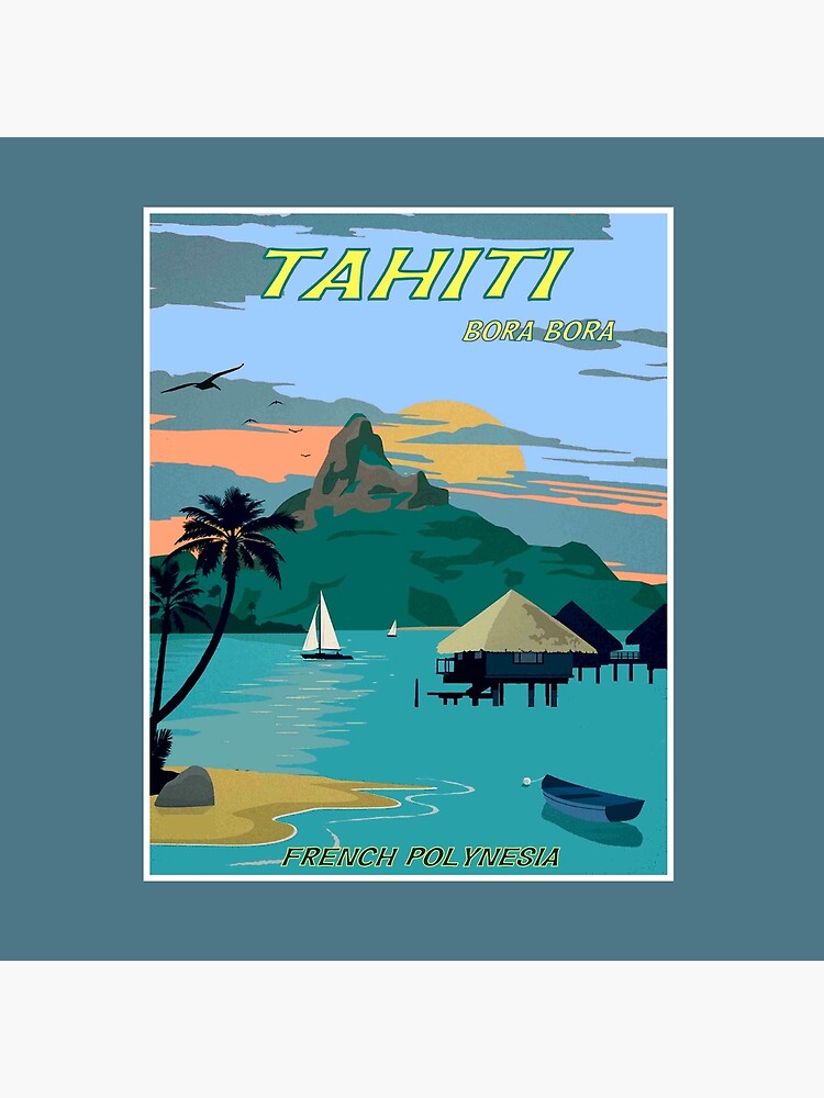 Discover TAHITI : Vintage Travel to Bora Bora Advertising Print Bag