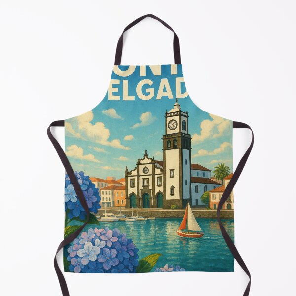 Item preview, Coastal Marina and Church, Ponta Delgada, Azores designed and sold by Aryabek.