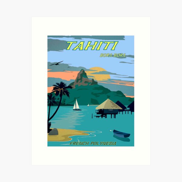Item preview, TAHITI : Vintage Travel to Bora Bora Advertising Print designed and sold by posterbobs.
