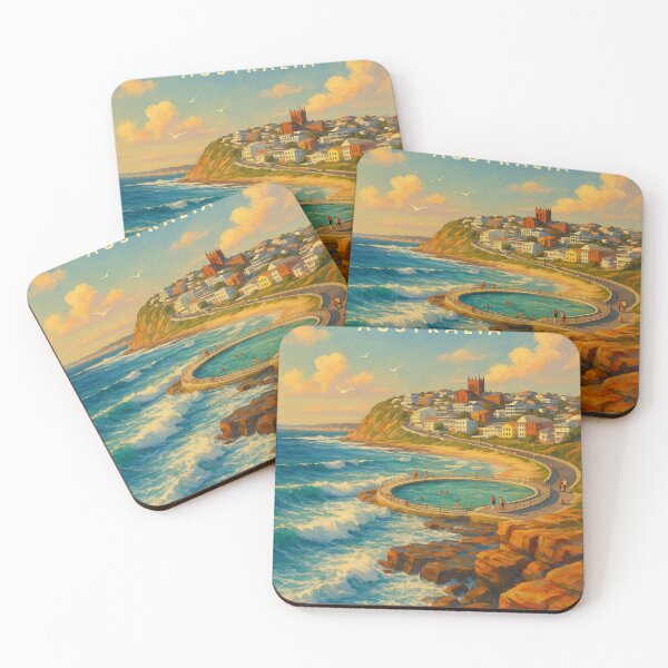 Item preview, Ocean Baths and Clifftop View, Newcastle Australia designed and sold by Aryabek.