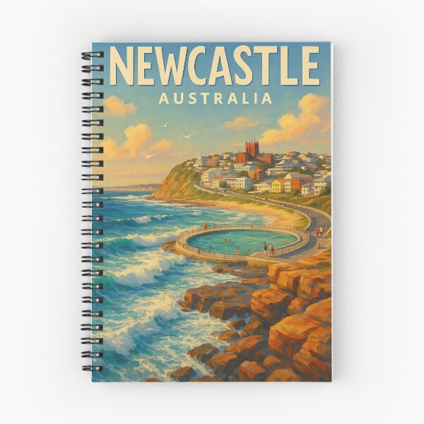 Item preview, Ocean Baths and Clifftop View, Newcastle Australia designed and sold by Aryabek.
