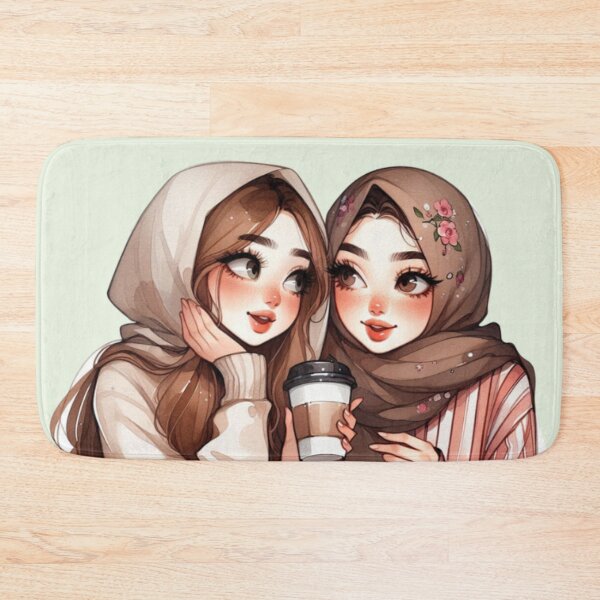 Item preview, Realistic Hijabi Friends in Casual Outfits designed and sold by Lulunza.