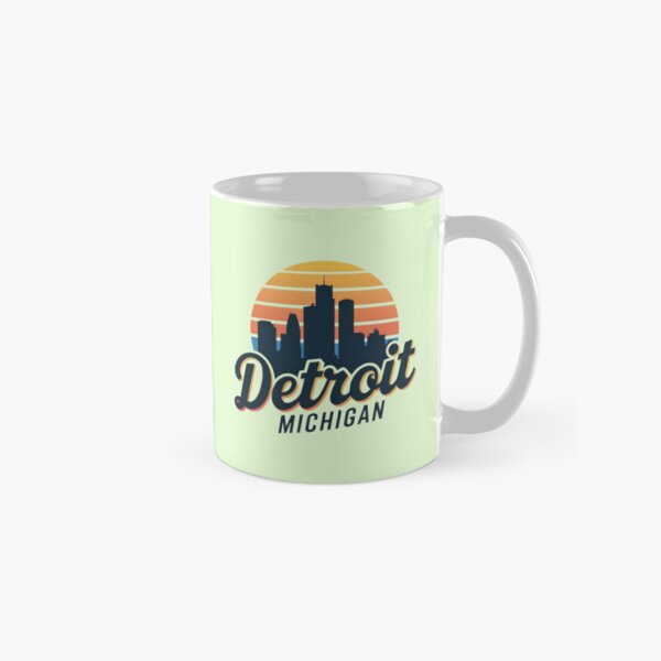 Item preview, Detroit Michigan Retro Sunset Skyline Silhouette designed and sold by TheMantanArt.