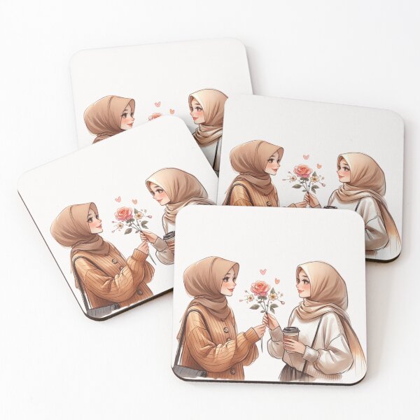 Item preview, Realistic Hijabi Friends in Casual Outfits designed and sold by Lulunza.