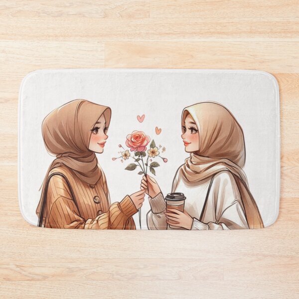 Item preview, Realistic Hijabi Friends in Casual Outfits designed and sold by Lulunza.