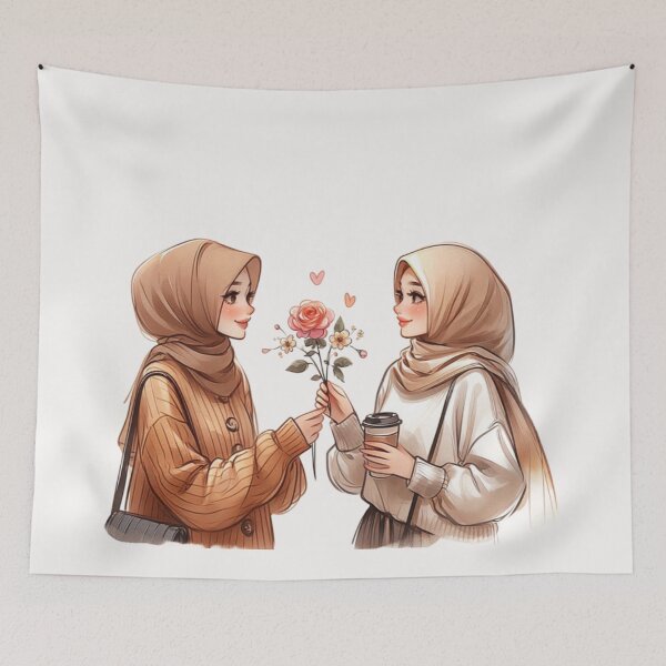 Item preview, Realistic Hijabi Friends in Casual Outfits designed and sold by Lulunza.